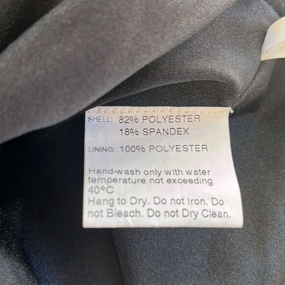 NWT CYNTHIA & SAHAR | YASMEEN STYLE CS102 LUXE STRETCH BLACK SATIN Gown S - Picture 11 of 12